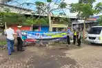 Satgas Ops Keselamatan Lalin Polres Blora Pasang Spanduk Imbauan di Pasar dan Pusat Keramaian