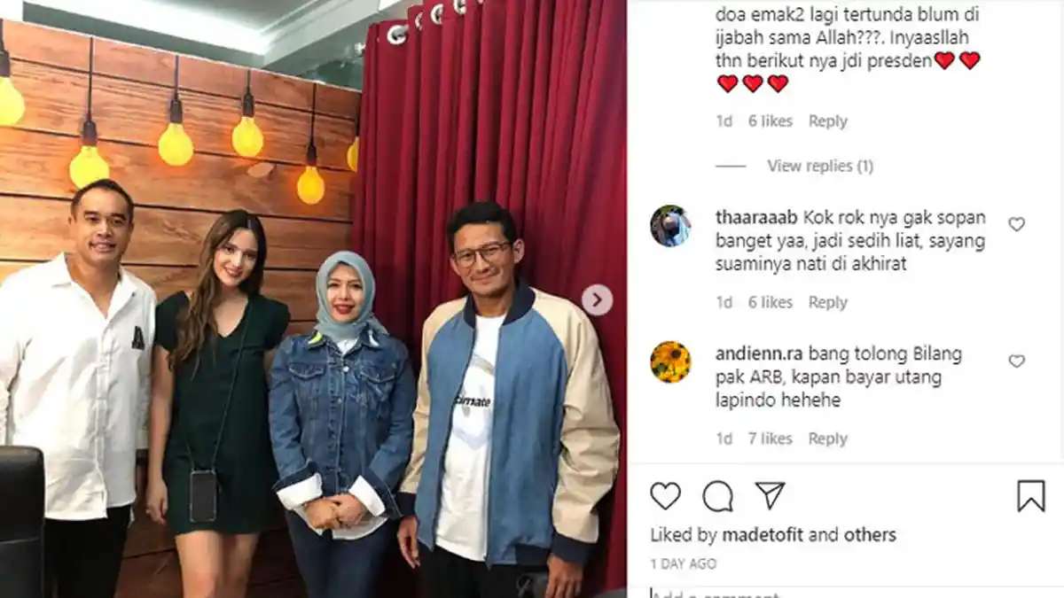 Tampil Kenakan Rok Mini, Potret Nia Ramadhani Saat Bertemu Sandiaga Uno Tuai Pro Kontra