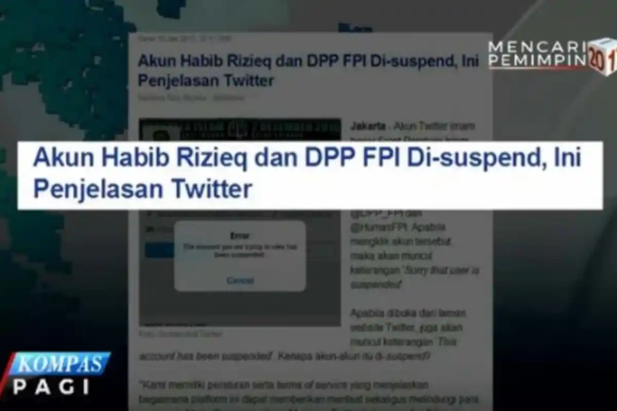 Menkominfo Tidak Tahu Akun Twitter FPI dan Habib Rizieq Diblokir