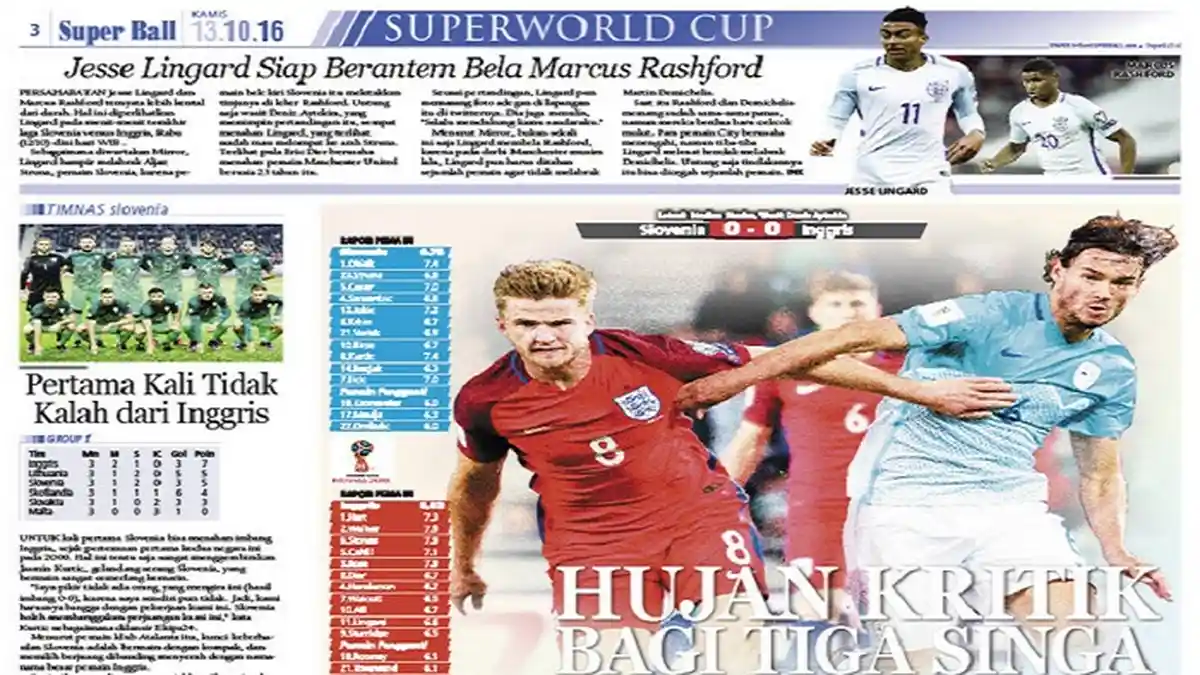 Pengamat Sebut Lini Serang Timnas Inggris Mandul