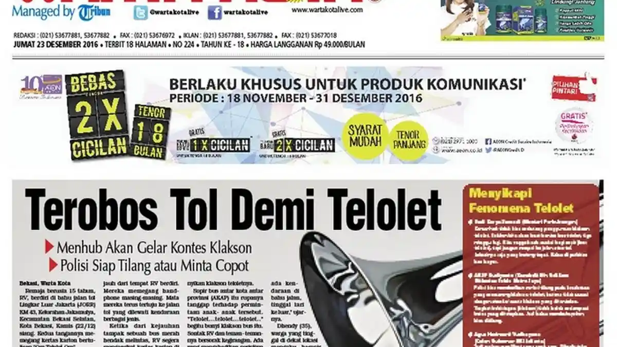 Sekompok Remaja Terobos Jalan Tol Demi Om Telolet Om