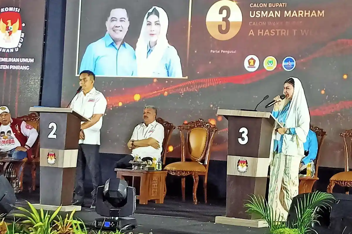Andi Hastri Ungkap Ketimpangan Masih Dialami Masyarakat Pinrang di Debat Kedua Pilkada Pinrang 2024
