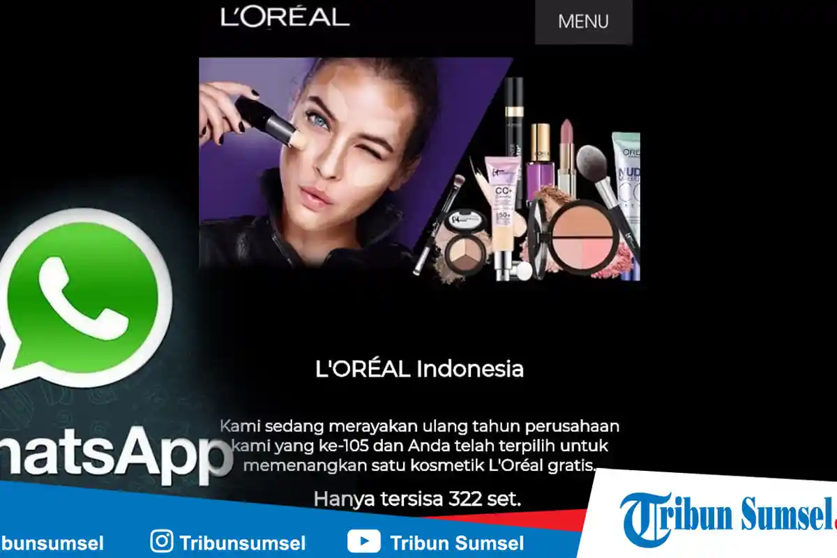 Beredar Pesan WhatsApp (WA) LOreal Ulang Tahun Bagi-Bagi Kosmetik Gratis, Ini Fakta Sebenarnya