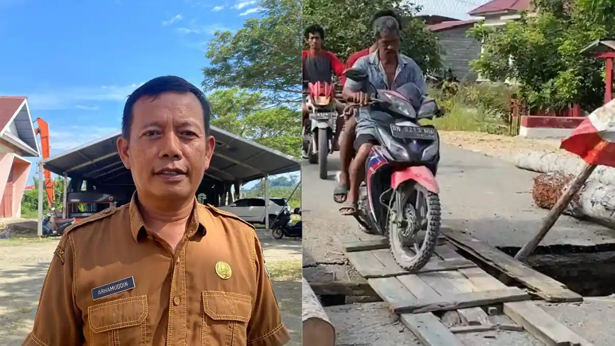 BPBD Pasangkayu Minta Warga Gotong Royong Perbaiki Jalan Amblas di Dusun Tobengo