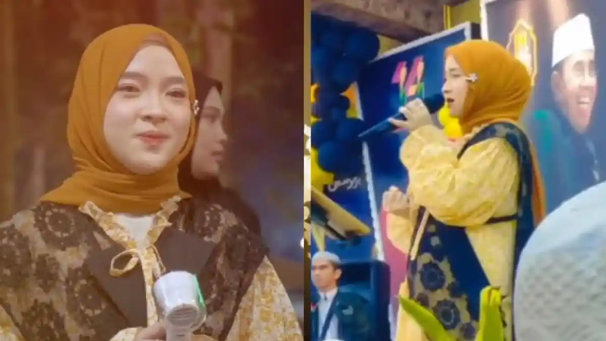 Potret Nissa Sabyan saat Manggung Perut Buncit Jadi Sorotan Diduga Hamil Anak Ayus, Banjir Komentar