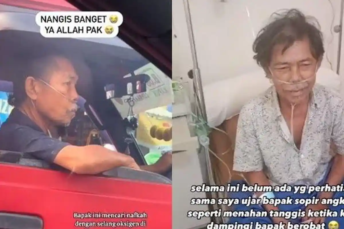 Sosok Pak Sa'at Viral Sopir Angkot Pakai Selang Oksigen Saat Kerja, Kini Lemah Dilarikan ke RS