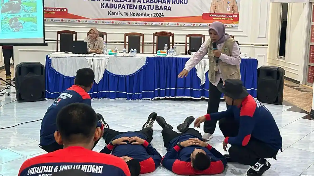 Lapas Labuhan Ruku dan BPBD Batubara Gelar Sosialisisasi dan Simulasi Penanggulangan Bencana Alam 
