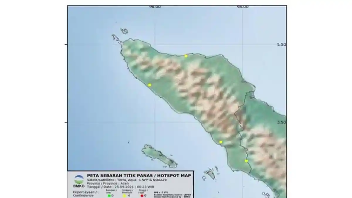 Belasan Titik Panas Terpantau di Aceh, Tinggi Gelombang Berpotensi Capai 2,5 Meter