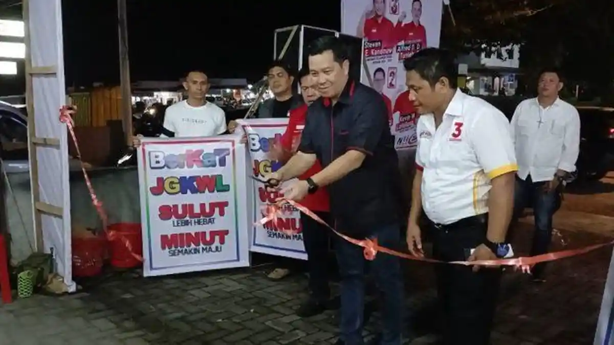 Steven Kandouw Resmikan Rumah Perjuangan Relawan Demokrasi di Minut, Menangkan SK-ADT dan JG-KWL