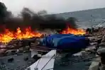 Perahu yang Terbakar di Pulau Sapudi Kabupaten Sumenep Itu Bawa 120 Jeriken BBM