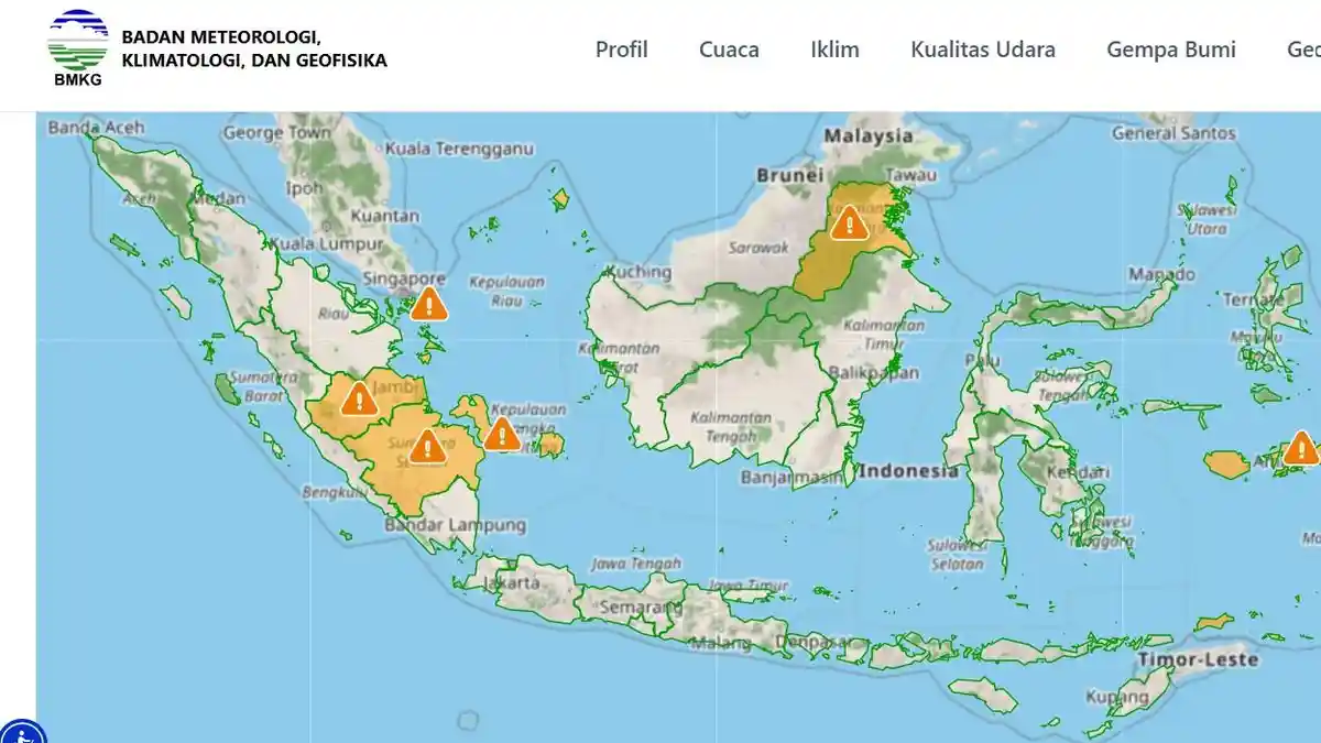 Peringatan Dini Cuaca Jambi Pagi Ini 5 Agustus 2025, BMKG: Hujan Lebat Petir Angin Kencang