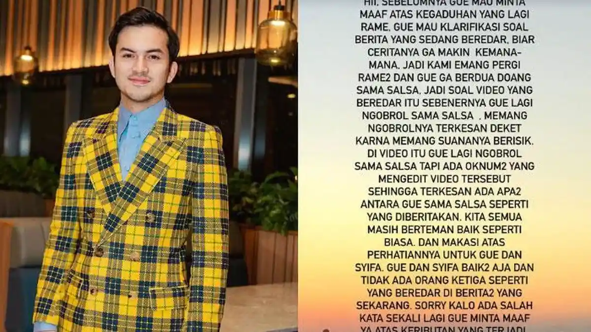 Rizky Nazar Bantah Selingkuh dengan Salsabilla Adriani, Tegaskan Masih Pacaran dengan Syifa Hadju
