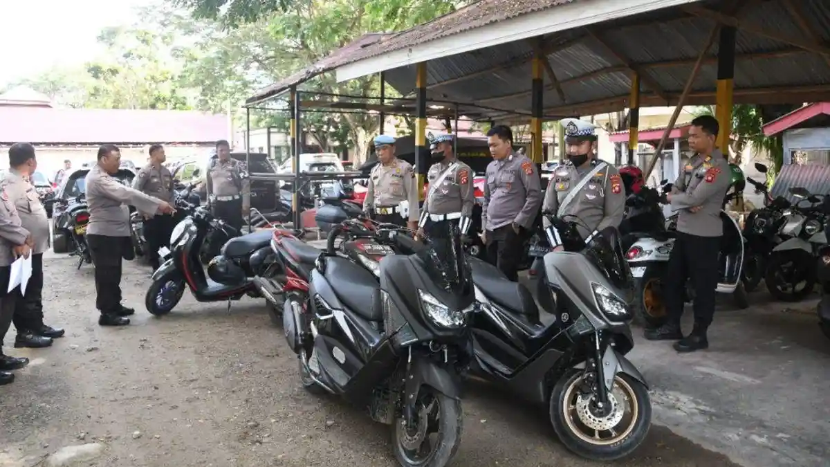 Polisi Razia Polisi di Polda Gorontalo, 21 Kendaraan Diangkut ke Lantas Karena Melanggar Aturan