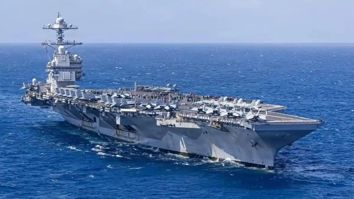 Kapal Induk USS Gerald R. Ford Terbakar, Sedikitnya 2 Kru Terluka