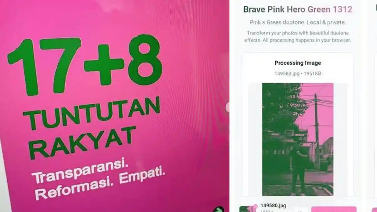 Tutorial Ubah Foto Profil Medsos Jadi Tone Brave Pink dan Hero Green yang Viral di Medsos