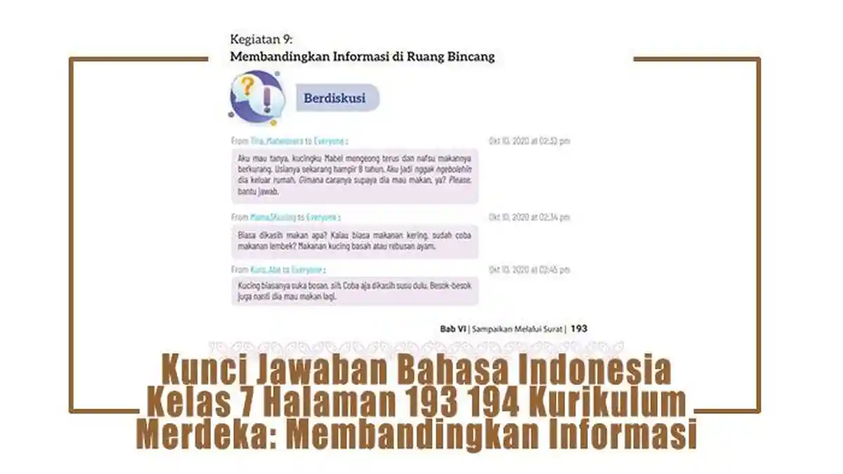Kunci Jawaban Bahasa Indonesia Kelas 7 Halaman 193 194 Kurikulum ...