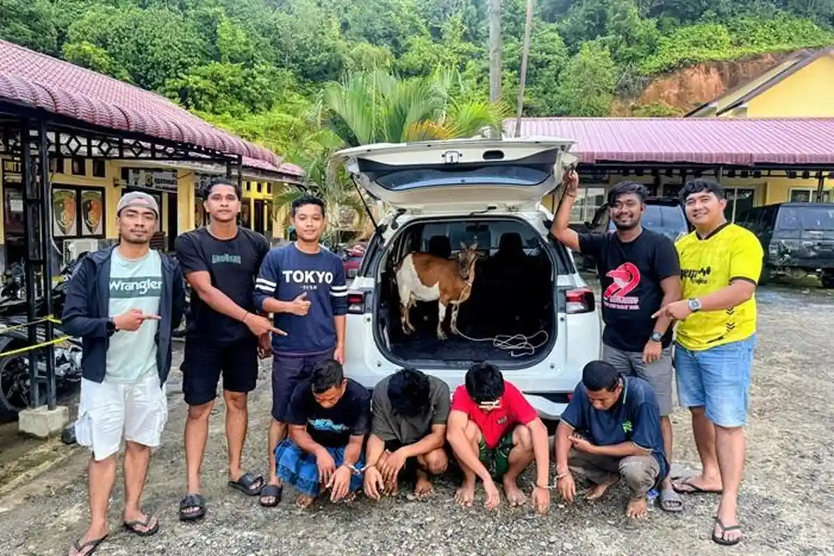 Curi Sapi dan Kambing Pakai Avanza, 4 Pelaku Dibekuk Polres Abdya, 1 di Antaranya Masih Bawah Umur
