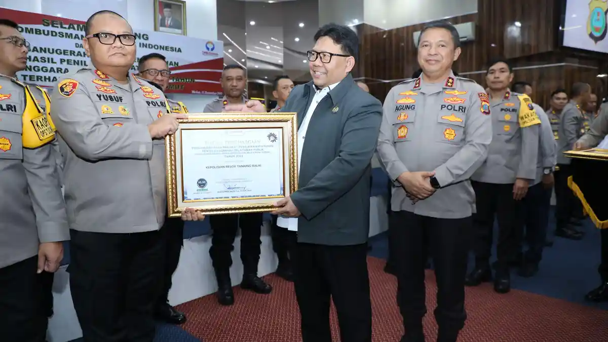 Raih Penghargaan Ombudsman RI, Kapolres Tanjungbalai Ingin Anggotanya Makin Tingkatkan Pelayanan