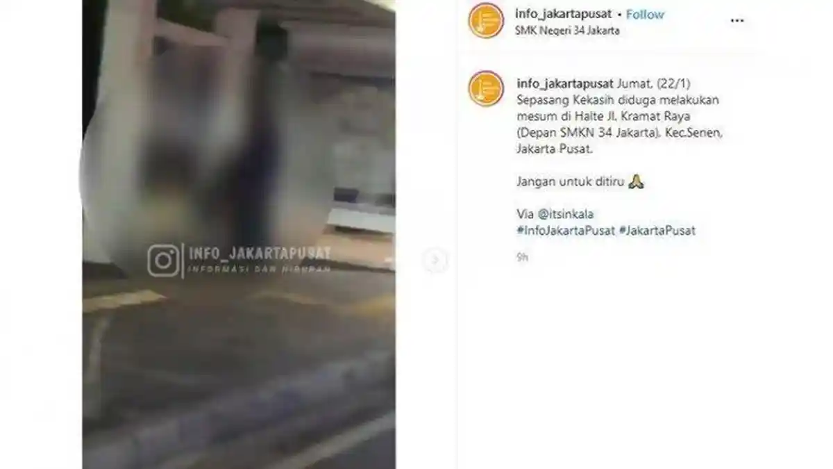 Wanita yang Mesum di Halte Pasar Senen, Mengaku Dapat Imbalan Rokok