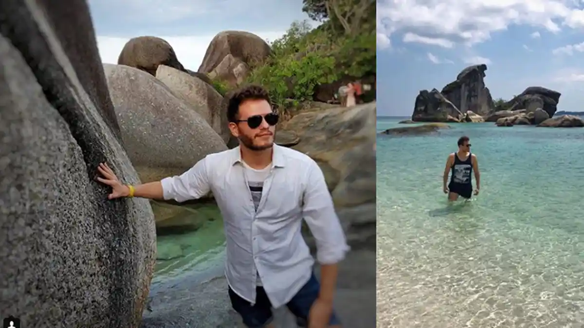 Liburan ke Belitung, Bule Ganteng Ini Suka Naik Perahu Kayu