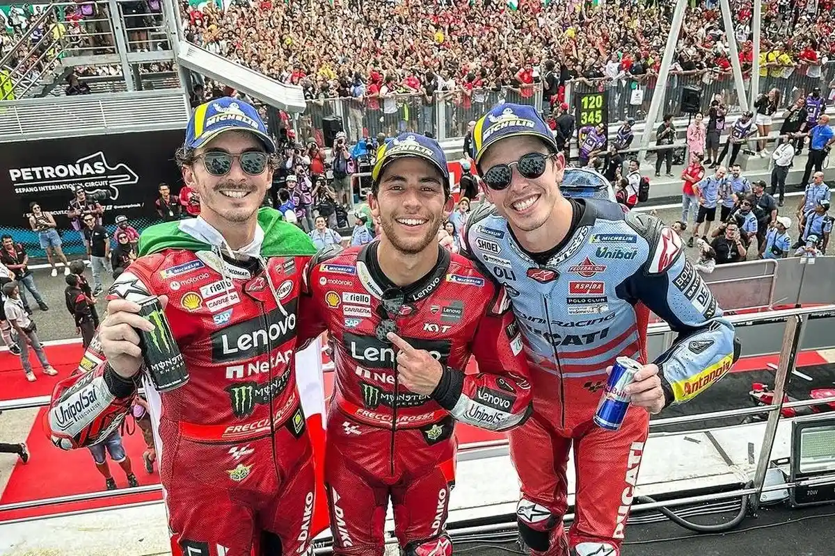 Hasil MotoGP Malaysia 2023: Bastianini Naik Podium Lagi, Bagnaia Libas Jorge Martin