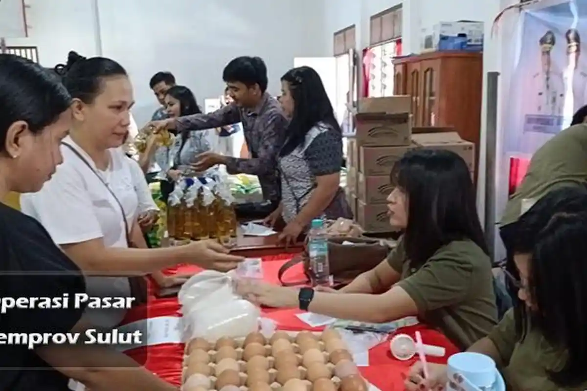 Pemprov Sulut Lakukan Operasi Pasar Gerakan Pangan Murah, Jual Gula, Telur, Beras dan Minyak Goreng