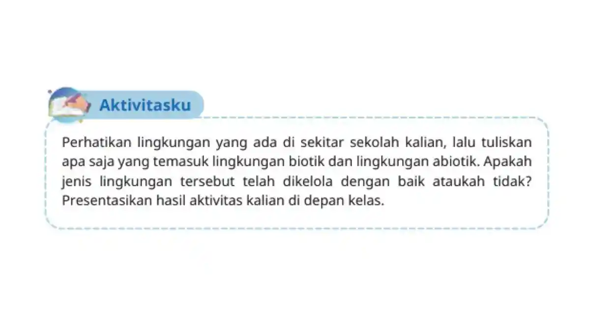 Kunci Jawaban PAI Kelas 6 Halaman 146 Kurikulum Merdeka, Aktivitasku: Lingkungan Biotik dan ABiotik