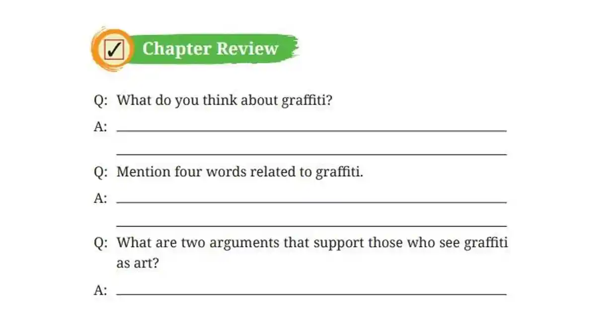 Kunci Jawaban Bahasa Inggris Kelas 10 Halaman 121 Kurikulum Merdeka, Chapter Review: Grafitti