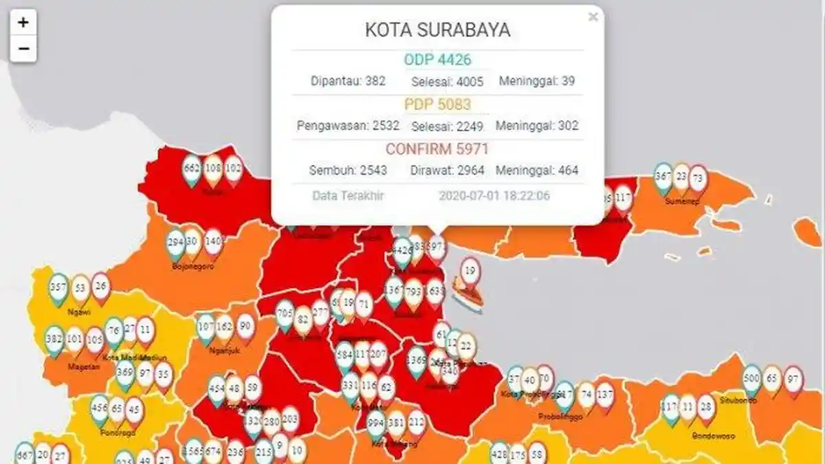 Update Corona di Surabaya & Jatim 2 Juli: Terjadi Penurunan Signifikan