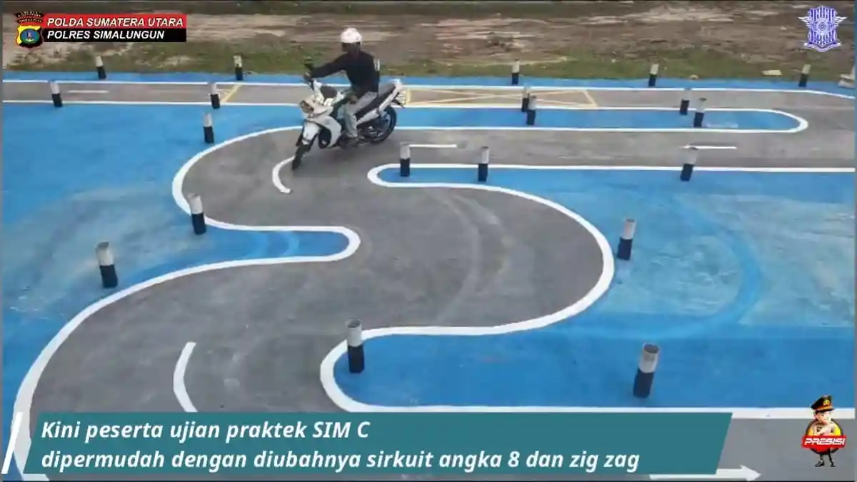Ujian Praktek SIM C Dengan Sirkuit S Sat Lantas Polres Simalungun Lebih Mudah, Warga Berterimakasih