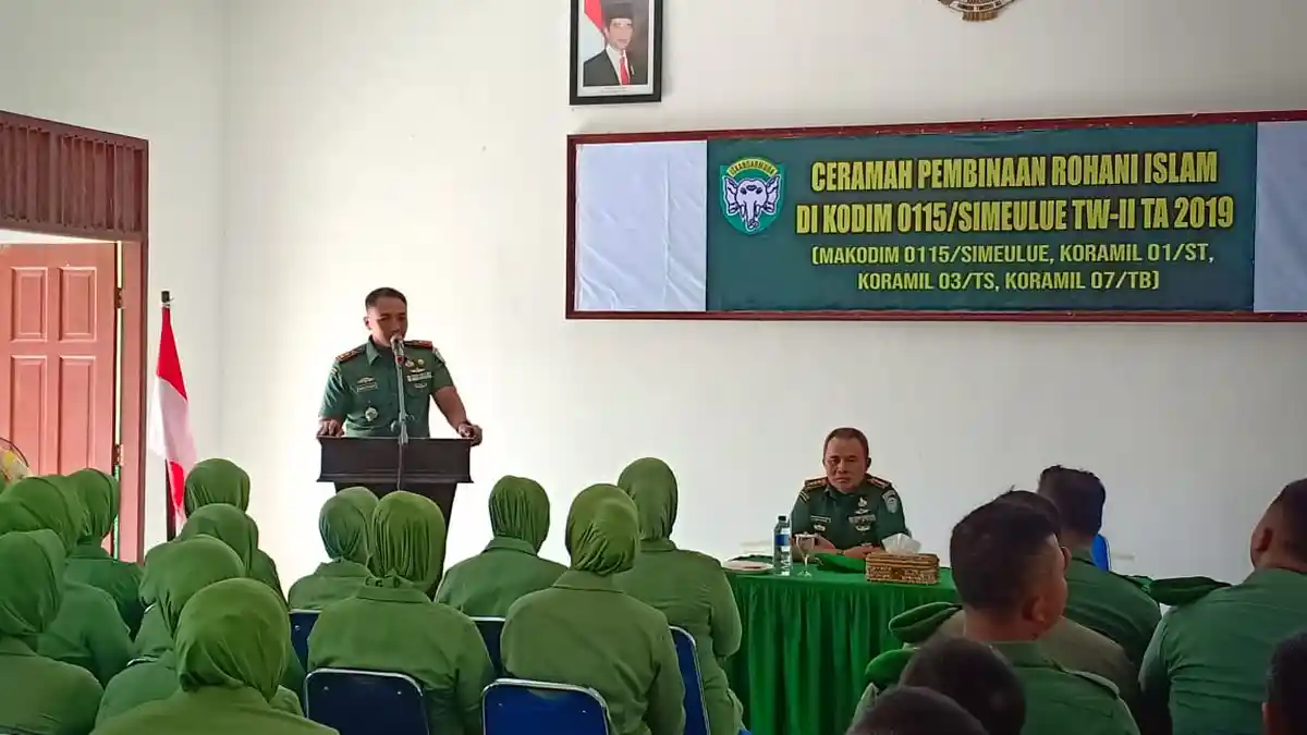 Anggota Kodim 0115 Simeulue Hadiri Ceramah Pembinaan Mental