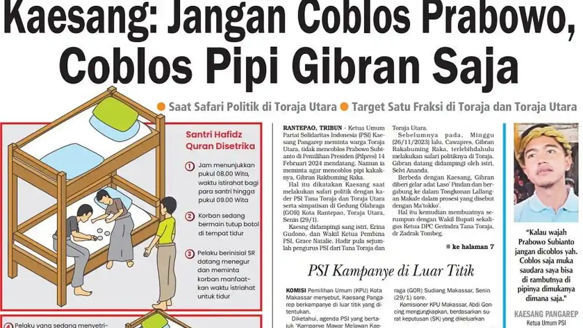 Kaesang: Jangan Coblos Prabowo, Coblos Pipi Gibran Saja