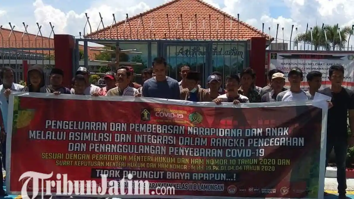 Lewat Asimilasi,  92 Warga Binaan Lapas Lamongan  Bebas