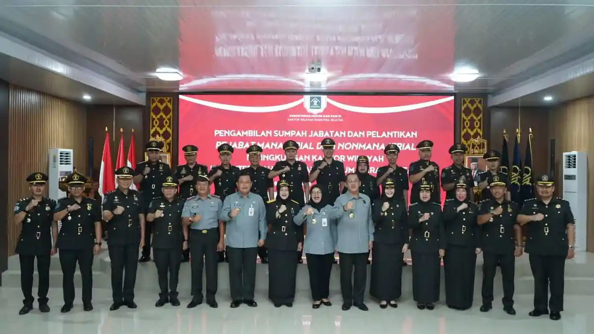 16 Pejabat Manajerial dan 4 Pejabat Nonmanajerial Dilantik Kemenkumham Sumsel