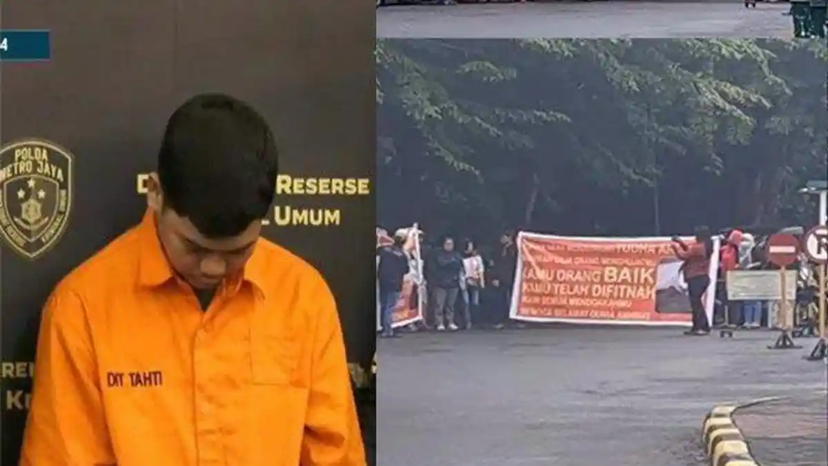 Keluarga Yudha Arfandi Bawa Spanduk saat Rekonstruksi Kematian Dante, Beri Dukungan: Kamu Orang Baik