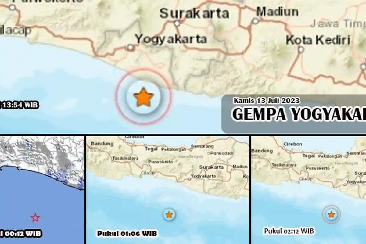 Gempa Hari Ini di Yogyakarta, Kamis 13 Juli 2023, Info BMKG Terkini, Berikut Rincian Magnitudonya