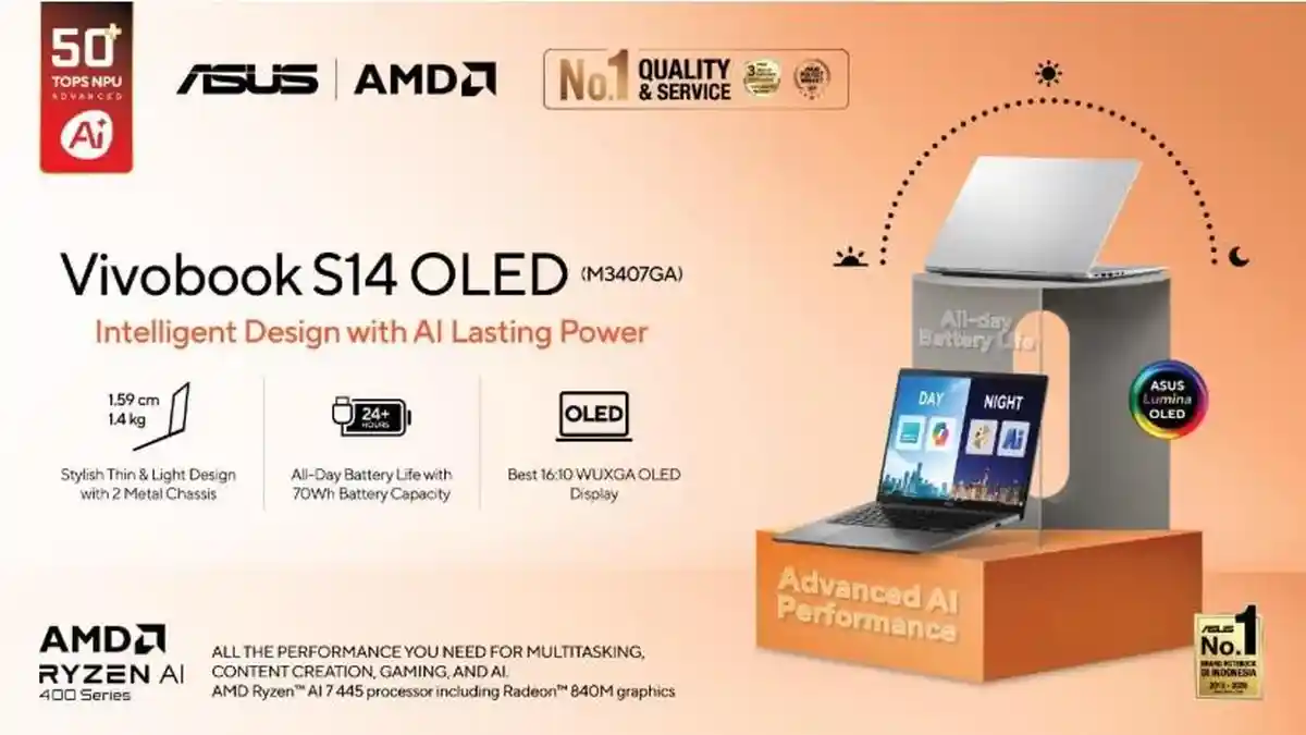 ASUS Vivobook S14 OLED Andalkan Performa AI dan Baterai untuk Temani Aktivitas Seharian - Tribunnews.com
