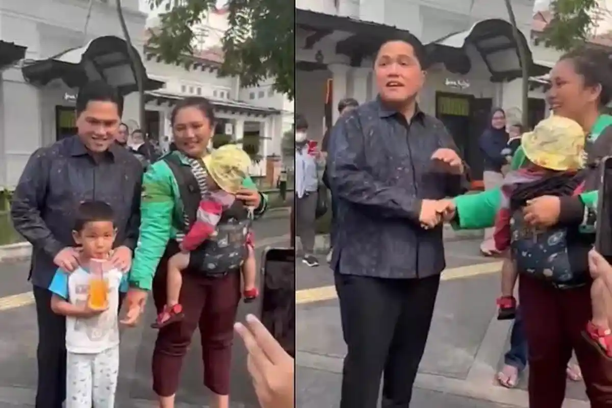 Bahagianya Wahyuni Driver Ojol Sambil Bawa 2 Anak Bisa Jumpa Erick Thohir, Tak Diduga Ditawari Motor