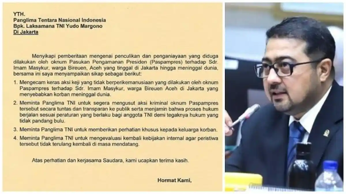 Terkait Imam Masykur, Ini Surat Teuku Riefky kepada Panglima TNI