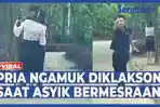 VIDEO - Viral Pria Ngamuk Diklakson Saat Asyik Bermesraan di Pinggir Jalan, Netizen Itu Settingan