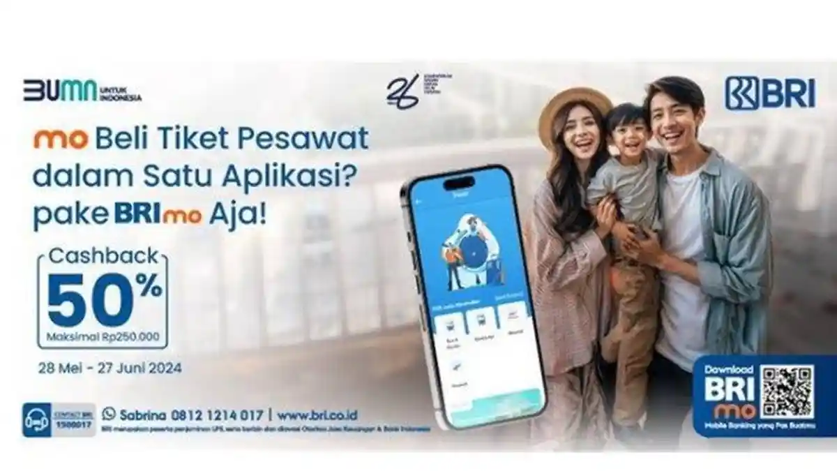 Ada Promo Cashback 50 Persen, Pesan Tiket Pesawat di BRImo Bikin Liburan Lebih Hemat!