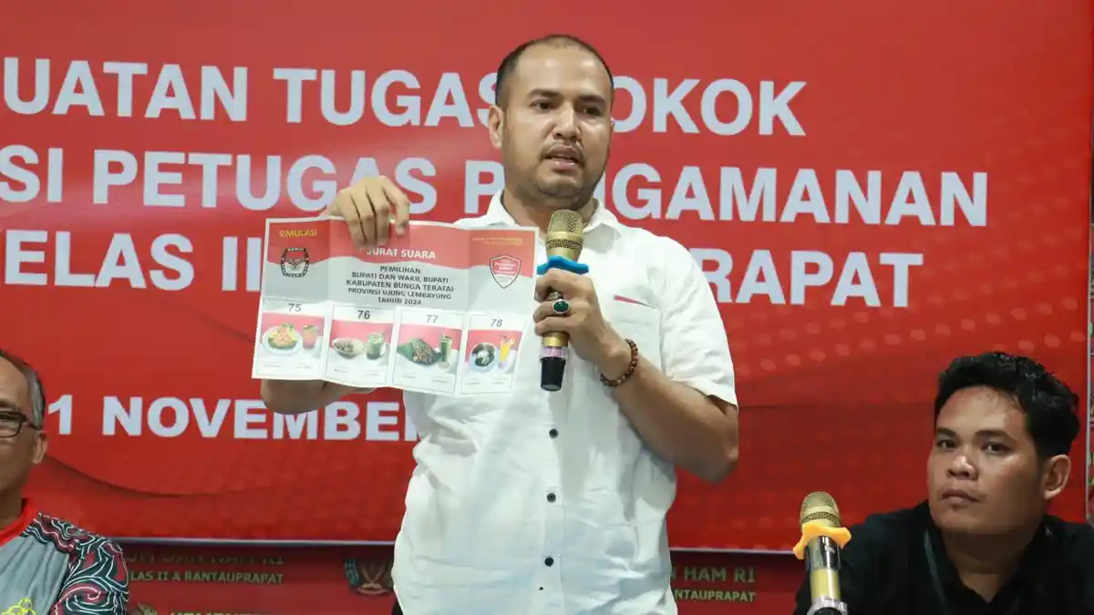 KPU Labuhanbatu Gelar Sosialisasi Tata Cara Pencoblosan Pilkada 2024 kepada  WBP Lapas Rantauprapat