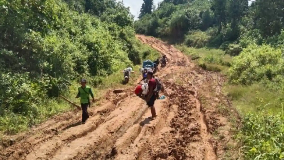 Jalan Menuju Way Haru Pesisir Barat Lampung segera Pengerasan pada 2023