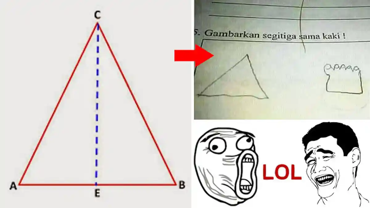 Viral Foto Jawaban Soal Matematika SD, Disuruh Gambar Segitiga Sama Kaki Malah Bikin Ngakak!