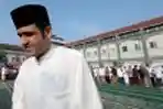 M Nazaruddin Shalat Idul Fitri di LP Sukamiskin
