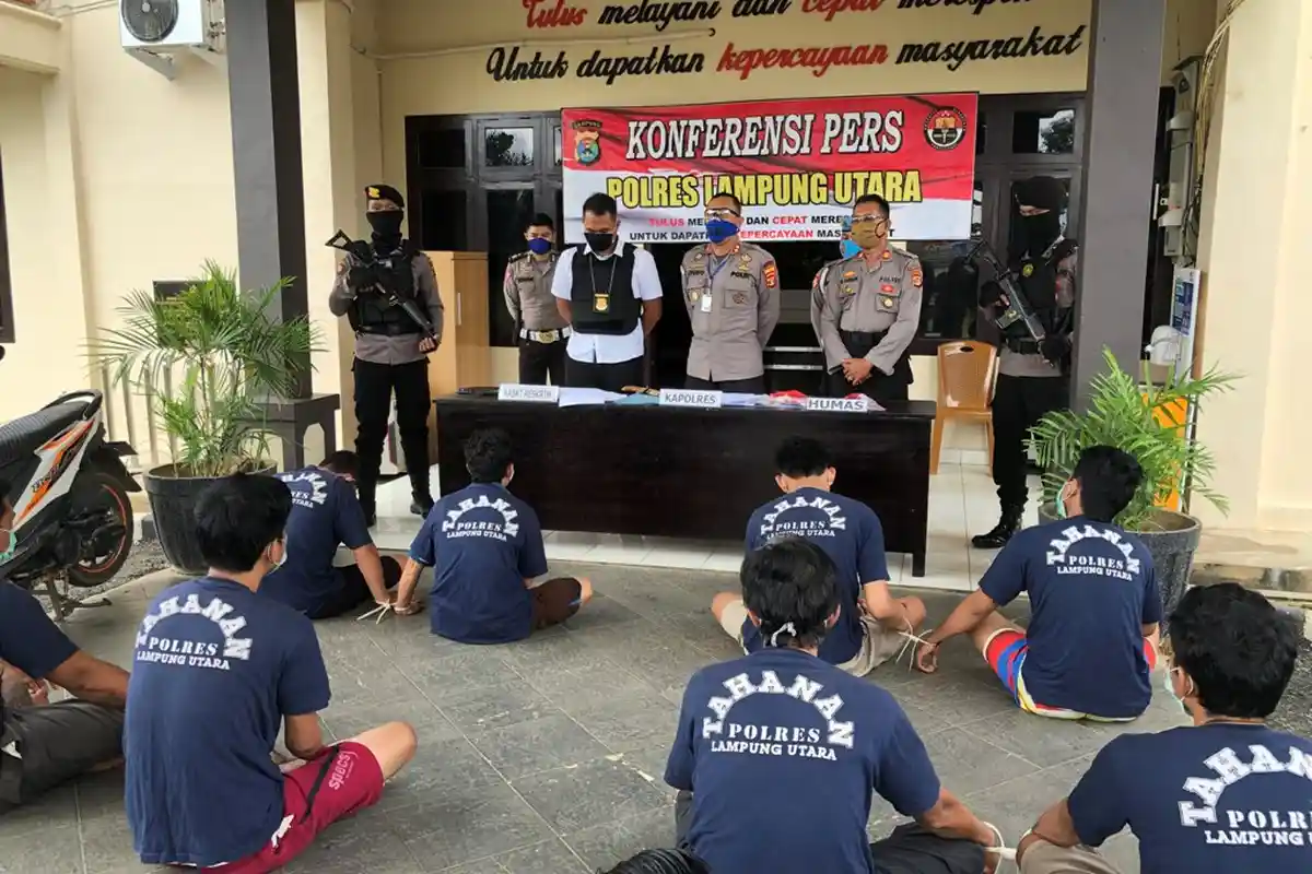 Sepekan Polres Lampung Utara Amankan 10 Tersangka, Salah Satunya Eks Napi Asimilasi
