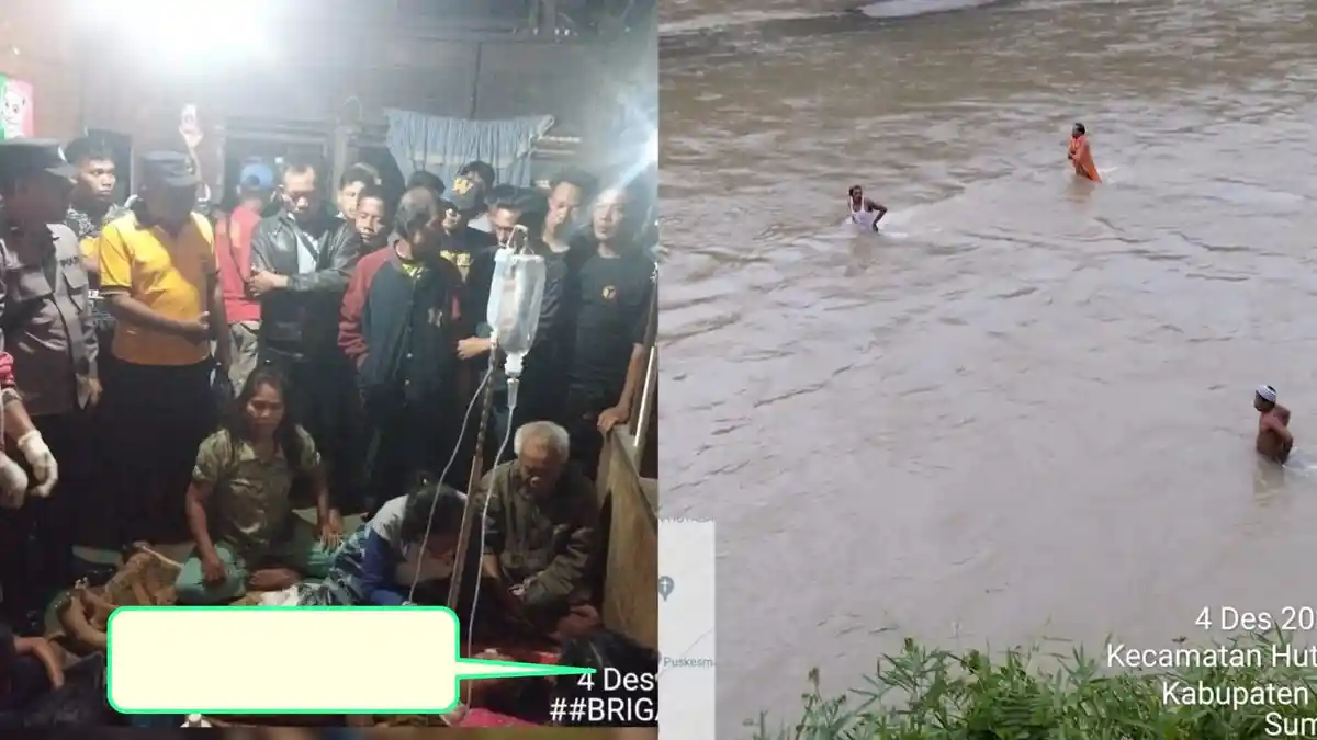 Arungi Derasnya Sungai, Polsek Tanah Jawa dan Warga Temukan Jenni yang Terseret Arus Sungai