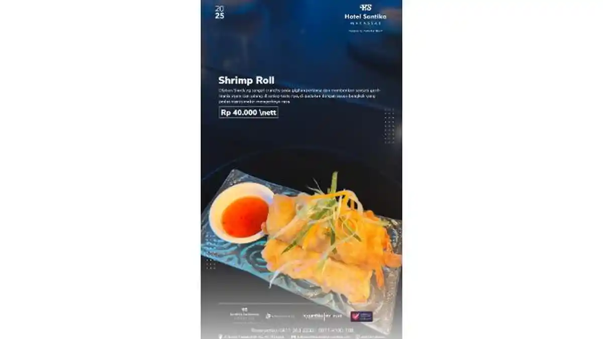 Nikmati Shrimp Roll dengan Saus Bangkok Pedas Manis Ala Hotel Santika Makassar