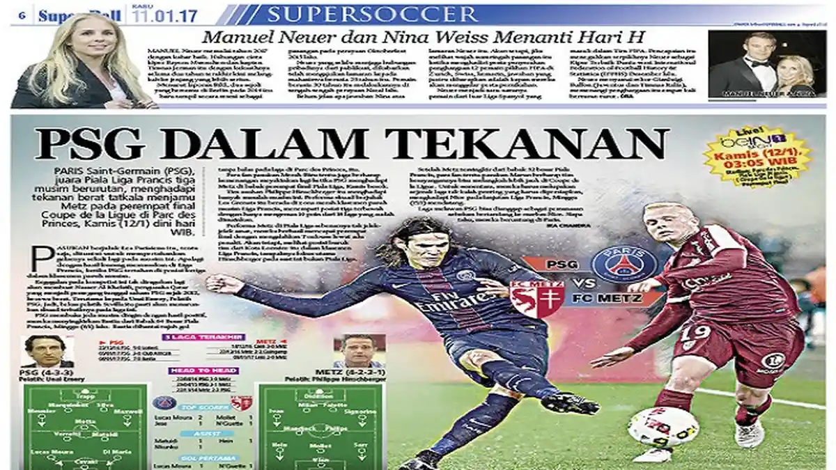 PSG Rasakan Tekanan Berat Hadapi Metz