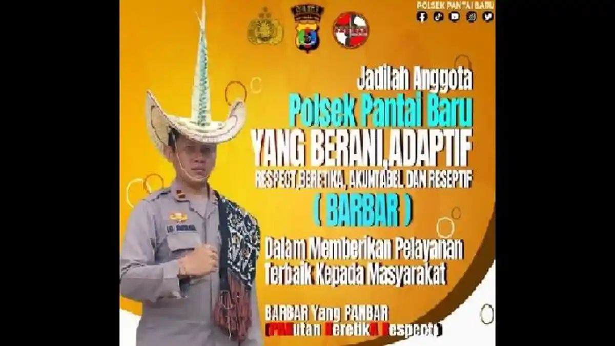 Polsek Pantai Baru Punya Jargon BARBAR, Kapolsek Ipda Gede Putu Parwata Ungkap Makna
